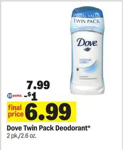 Meijer Dove Twin Pack Deodorant offer