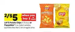 Meijer LAY'S Potato Chips 4.75-8 oz. or Poppables* 5 oz offer