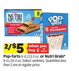 Meijer Pop-Tarts 8 ct./13.5 oz. or Nutri Grain 8 ct./10.4 oz offer