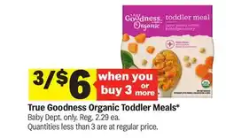 Meijer True Goodness Organic Toddler Meals offer