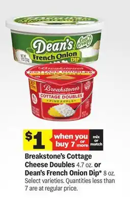 Meijer Breakstone's Cottage Cheese Doubles 4.7 oz. or Dean's French Onion Dip* 8 oz offer