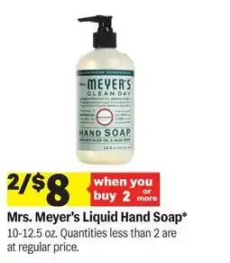 Meijer Mrs. Meyer's Liquid Hand Soap offer