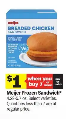 Meijer Meijer Frozen Sandwich offer
