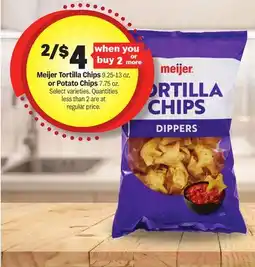 Meijer Meijer Tortilla Chips 9.25-13 oz. or Potato Chips 7.75 oz offer