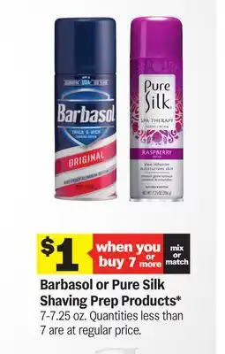 Meijer Barbasol or Pure Silk Shaving Prep Products offer