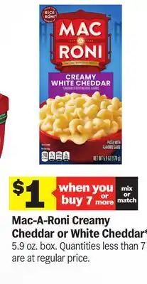 Meijer Mac-A-Roni Creamy Cheddar or White Cheddar offer