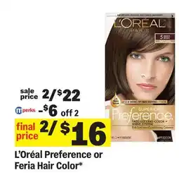 Meijer L' Oréal Preference or Feria Hair Color offer