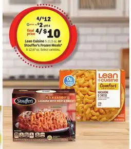 Meijer Lean Cuisine 5-11.5 oz. or Stouffer's Frozen Meals offer