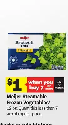 Meijer Meijer Steamable Frozen Vegetables offer