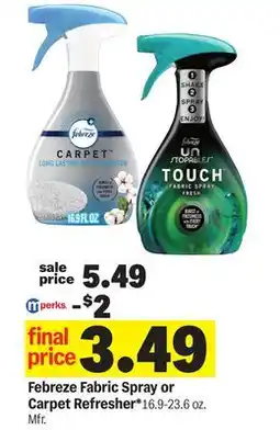 Meijer Febreze Fabric Spray or Carpet Refresher offer