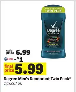 Meijer Degree Men's Deodorant Twin Pack offer