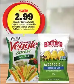 Meijer Boulder Canyon Potato Chips 5.25-6.5 oz. or Sensible Portions Straws, Chips or Puffs 6-7 oz offer