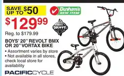 Dunham's Sports BOYS' 20 REVOLT BMX OR 20 VORTAX BIKE offer