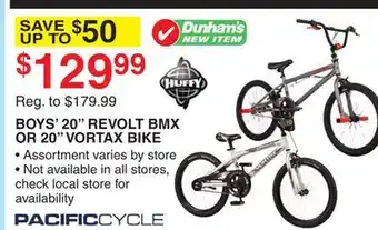 Dunham's Sports BOYS' 20 REVOLT BMX OR 20 VORTAX BIKE offer