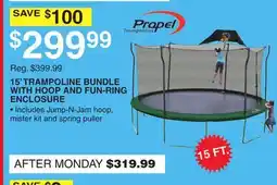 Dunham's Sports 15' TRAMPOLINE BUNDLE WITH HOOP AND FUN-RING ENCLOSURE offer