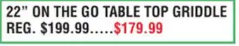Dunham's Sports 22 ON THE GO TABLE TOP GRIDDLE offer