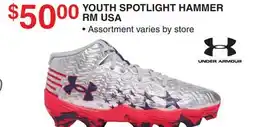 Dunham's Sports UNDER ARMOUR YOUTH SPOTLIGHT HAMMER RM USA offer
