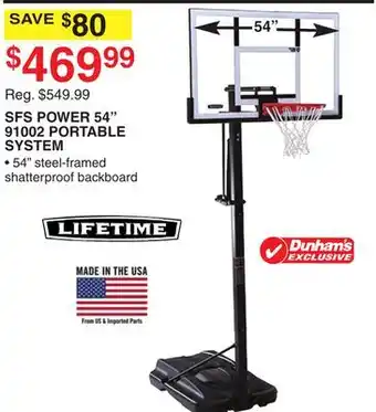 Dunham's Sports SFS POWER 54 91002 PORTABLE SYSTEM offer
