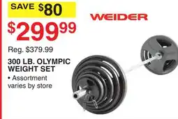 Dunham's Sports 300 LB. OLYMPIC WEIGHT SET offer
