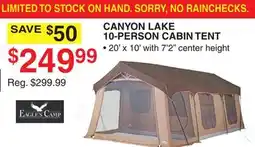 Dunham's Sports CANYON LAKE 10-PERSON CABIN TENT offer