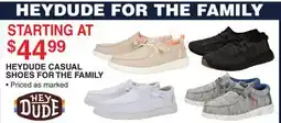 Dunham's Sports HEYDUDE CASUAL SHOES FOR THE FAMILY offer