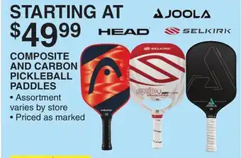 Dunham's Sports COMPOSITE AND CARBON PICKLEBALL PADDLES offer