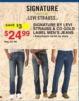 Dunham's Sports SIGNATURE BY LEVI STRAUSS & CO GOLD LABEL MEN'S JEANS offer