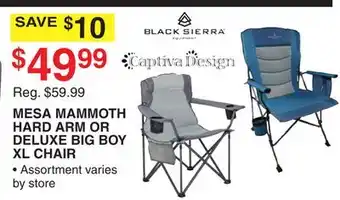 Dunham's Sports MESA MAMMOTH HARD ARM OR DELUXE BIG BOY XL CHAIR offer