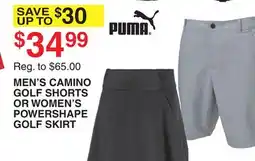 Dunham's Sports MEN'S CAMINO GOLF SHORTS OR WOMEN'S POWERSHAPE GOLF SKIRT offer