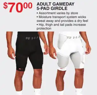 Dunham's Sports ADULT GAMEDAY 5-PAD GIRDLE offer