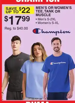 Dunham's Sports MEN'S OR WOMEN'S TEE, TANK OR MUSCLE offer