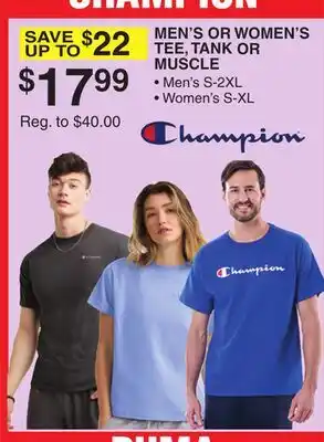 Dunham's Sports MEN'S OR WOMEN'S TEE, TANK OR MUSCLE offer