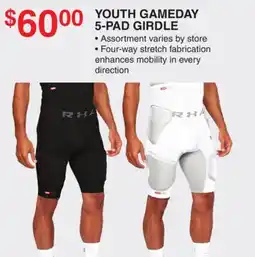 Dunham's Sports YOUTH GAMEDAY 5-PAD GIRDLE offer