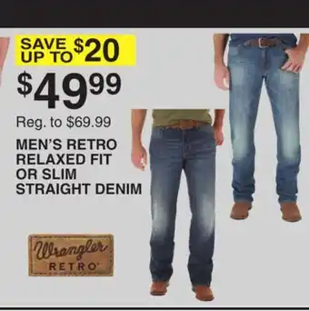 Dunham's Sports MEN'S RETRO RELAXED FIT OR SLIM STRAIGHT DENIM offer