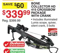 Dunham's Sports BONE COLLECTOR HD 415 CROSSBOW PACKAGE WITH CRANK offer