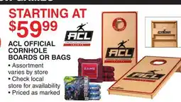 Dunham's Sports ACL OFFICIAL CORNHOLE BOARDS OR BAGS offer