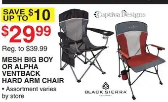 Dunham's Sports MESH BIG BOY OR ALPHA VENTBACK HARD ARM CHAIR offer