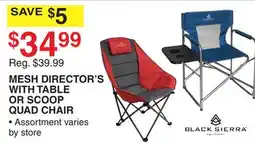 Dunham's Sports BLACK SIERRA MESH DIRECTOR'S WITH TABLE OR SCOOP QUAD CHAIR offer