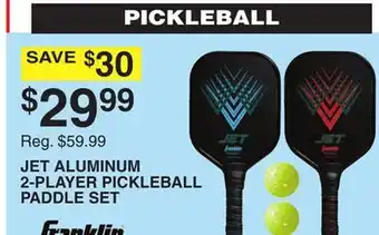 Dunham's Sports JET ALUMINUM 2-PLAYER PICKLEBALL PADDLE SET offer