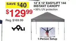 Dunham's Sports YOLI 12' X 12' EASYLIFT 144 INSTANT CANOPY offer