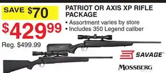 Dunham's Sports PATRIOT OR AXIS XP RIFLE PACKAGE offer