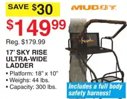 Dunham's Sports 17' SKY RISE ULTRA-WIDE LADDER offer