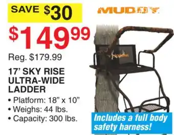 Dunham's Sports 17' SKY RISE ULTRA-WIDE LADDER offer