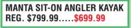 Dunham's Sports MANTA SIT-ON ANGLER KAYAK offer