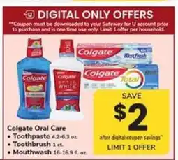 Safeway Colgate Oral Care offer