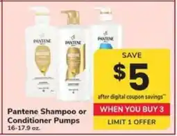 Safeway Pantene Shampoo or Conditioner Pumps offer