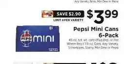 ShopRite Pepsi Mini Cans 6-Pack offer