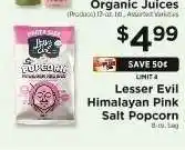 ShopRite Lesser Evil Himalayan Pink Salt Popcorn offer