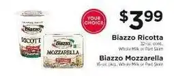 ShopRite Biazzo Ricotta or Biazzo Mozzarella offer
