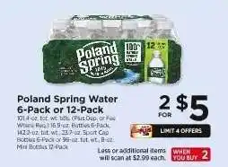 ShopRite Poland Spring Water 6-Pack or 12-Pack offer